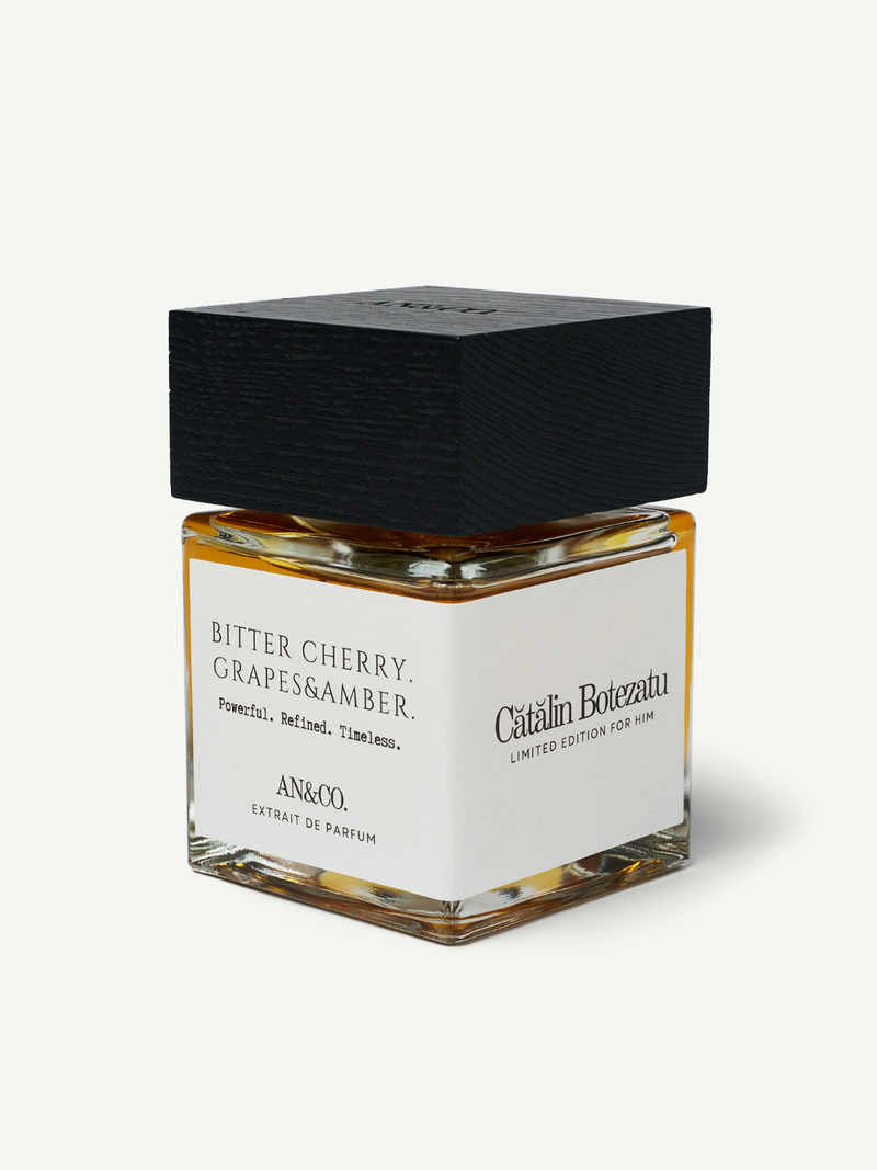 BITTER CHERRY. GRAPES & AMBER.